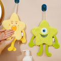 Monster Star Hanging Hand Towel | 3D Character, Thick Coral Fleece, Quirky Fun Gift
