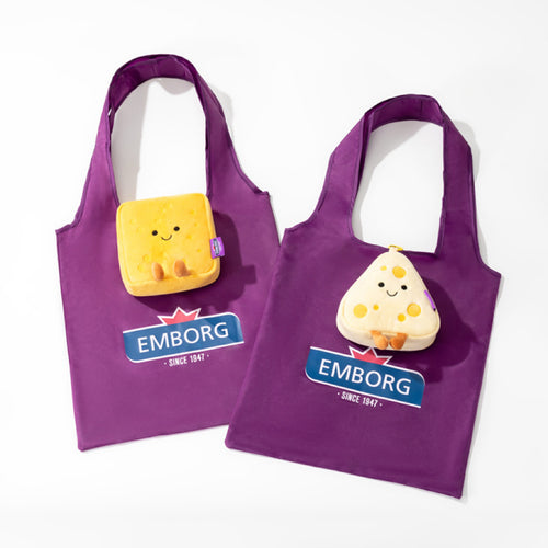 オリジナルぬいぐるみキャラ 折りたたみエコバッグ | ロゴ印刷、かわいいポーチ付きエコトート、MOQ卸売