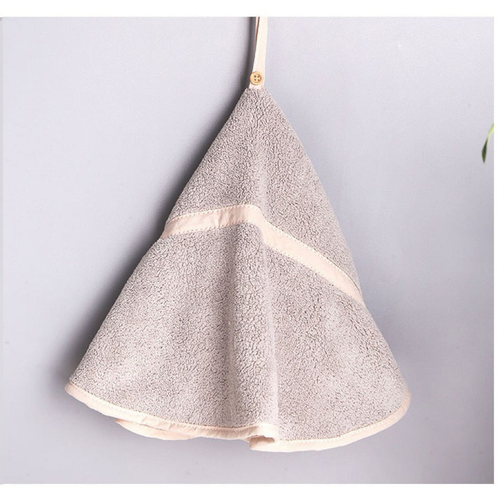 Cone-Shaped Hanging Hand Towel | 50cm Large, Satin Trim, Premium Coral Fleece Home Decor