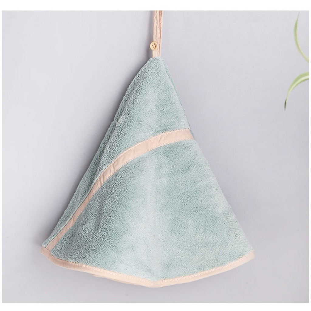 Cone-Shaped Hanging Hand Towel | 50cm Large, Satin Trim, Premium Coral Fleece Home Decor