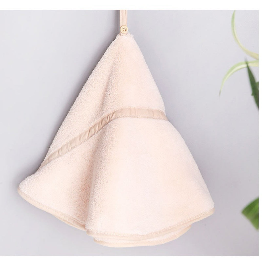 Cone-Shaped Hanging Hand Towel | 50cm Large, Satin Trim, Premium Coral Fleece Home Decor