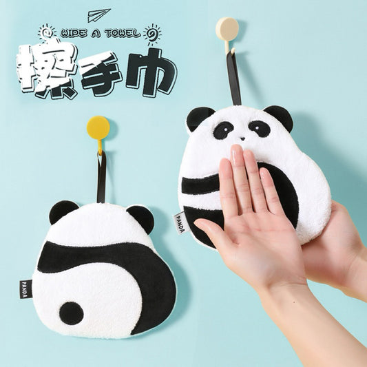 Double-Sided Panda Plush Hand Towel & Coaster | Front Face + Back Butt, 2-in-1 Panda Gift