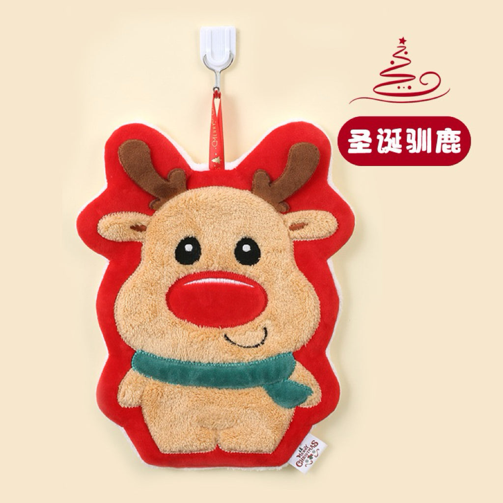 3D Christmas Character Shaped Hanging Hand Towel | 6 Designs, Premium Embroidery, Festive Gift Set