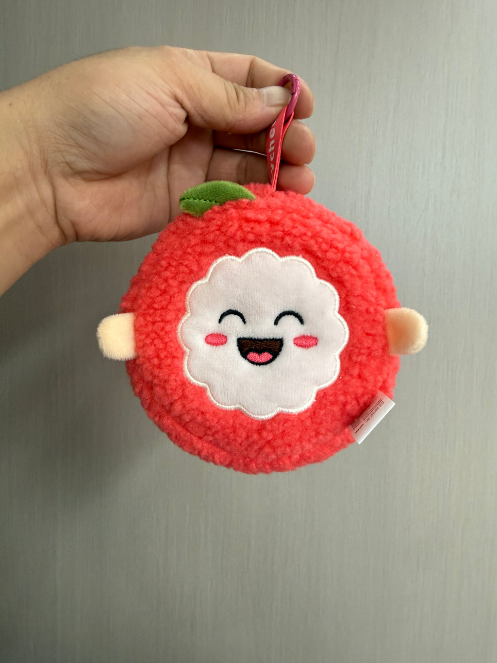 Tropical Fruit Face Plush Coin Purse & Bag Charm | 4 Exotic Fruits, Fluffy Sherpa, Clip-On