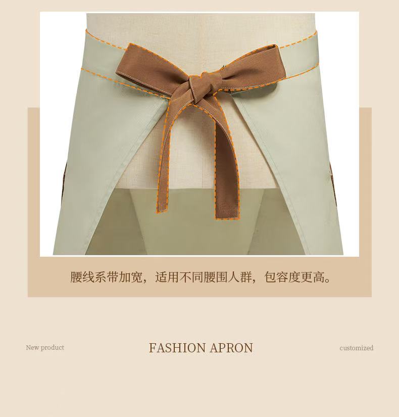 Fashion Waterproof Half Apron | Color-Block Waist Apron for Restaurant & Café Staff