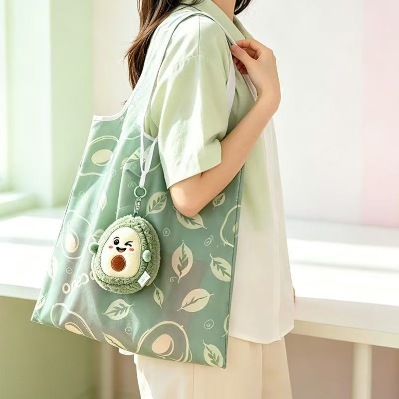 Tropical Fruit Plush Shopping Bag | Lychee, Guava, Avocado & Mangosteen | Set of 4