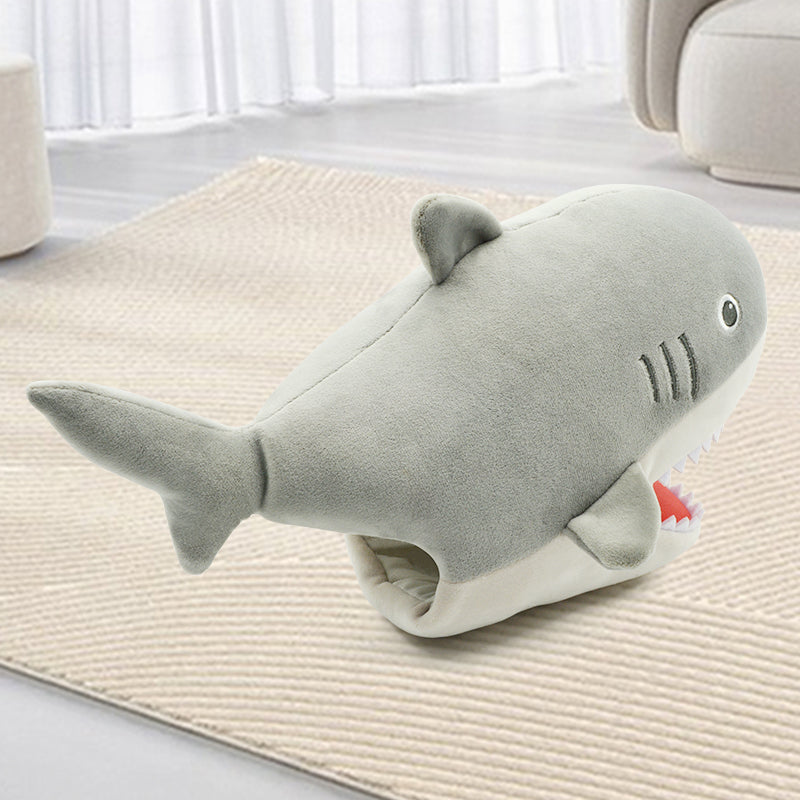 Make My Day Ocean Series | Great White Shark Hand Puppet Plush Pillow – Open-Mouth Stuffed Animal Cuddle Toy