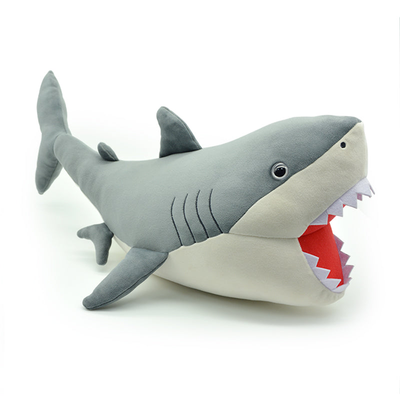 Ocean Series | Megalodon Great White Shark Plush Pillow – Realistic Open-Mouth Stuffed Animal Cuddle Toy