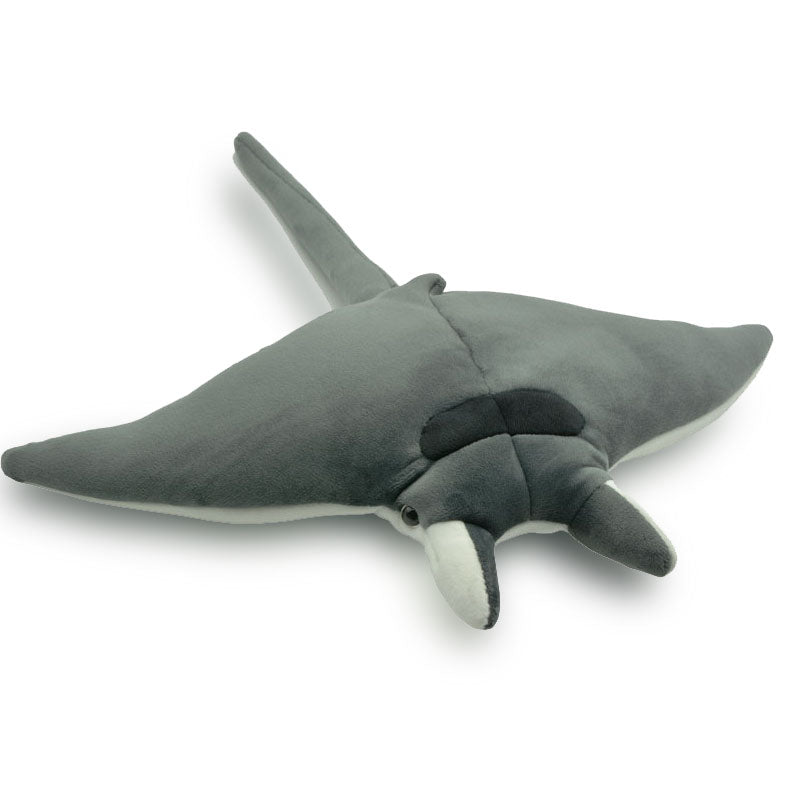Ocean Series | Black Manta Ray Stuffed Animal Plush Toy – Realistic Deep-Sea Creature Cuddle Pillow