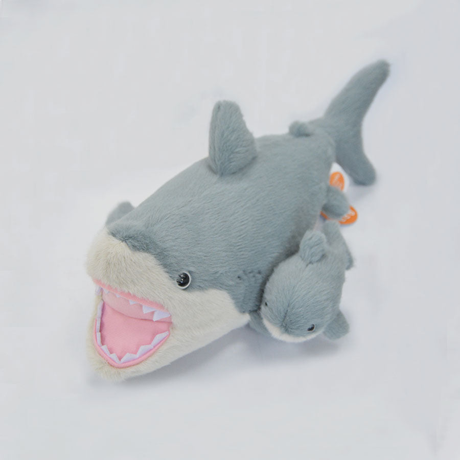 Ocean Series | Great White Shark Plush Toy with Baby Dolphin – Realistic Open-Mouth Shark Stuffed Animal Set | Premium Virgin PP Cotton | Factory Direct