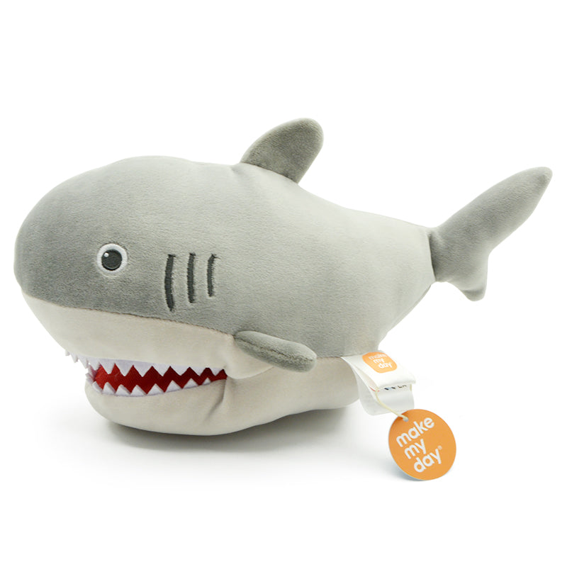 Make My Day Ocean Series | Great White Shark Hand Puppet Plush Pillow – Open-Mouth Stuffed Animal Cuddle Toy