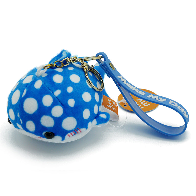 Make My Day Ocean Series | Whale Shark Plush Keychain Charm – Polka Dot Kawaii Stuffed Animal Bag Pendant