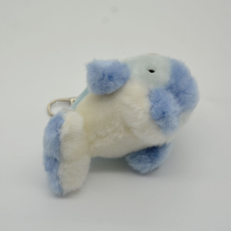 Ocean Series | Dolphin Plush Keychain Charm – Blue Gradient Kawaii Mini Stuffed Animal Bag Pendant with Bell | Realistic Ocean Plush