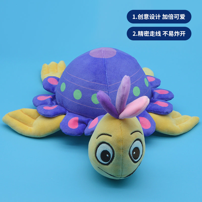 Make My Day Ocean Series | Polka Dot Sea Turtle Plush Toy – Purple Shell with Pink & Green Spots Kawaii Stuffed Animal Pillow