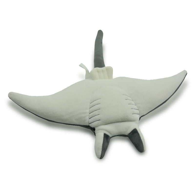 Ocean Series | Black Manta Ray Stuffed Animal Plush Toy – Realistic Deep-Sea Creature Cuddle Pillow