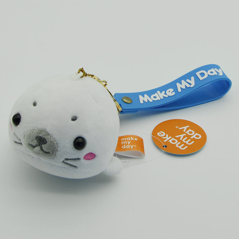 Make My Day Ocean Series | Cute Baby Seal Plush Keychain Charm – Soft Stuffed Animal Bag Pendant