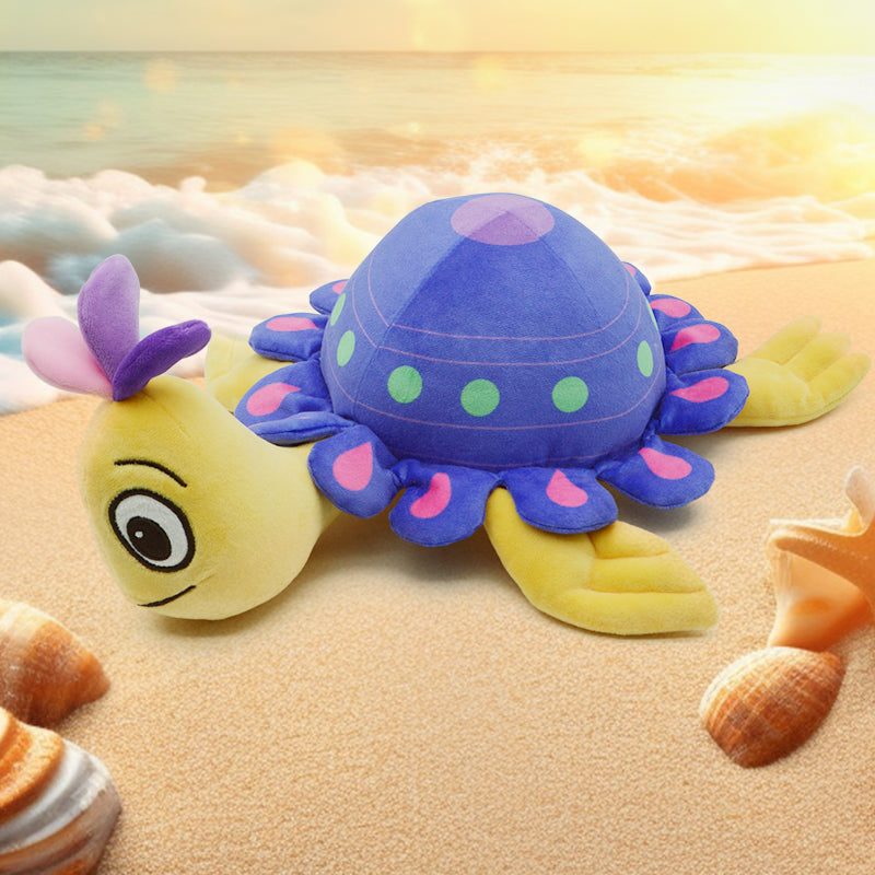 Make My Day Ocean Series | Polka Dot Sea Turtle Plush Toy – Purple Shell with Pink & Green Spots Kawaii Stuffed Animal Pillow