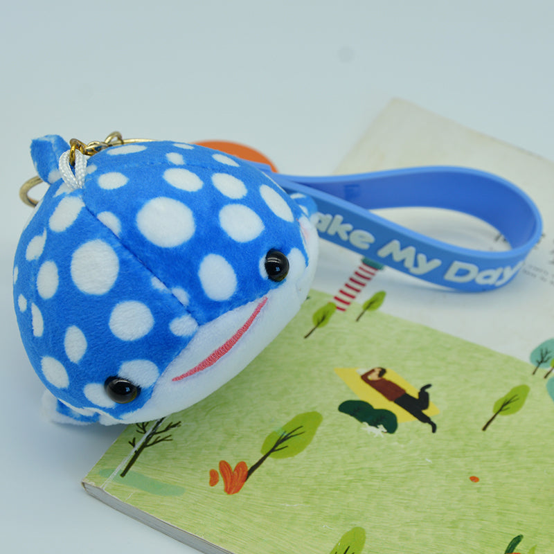 Make My Day Ocean Series | Whale Shark Plush Keychain Charm – Polka Dot Kawaii Stuffed Animal Bag Pendant