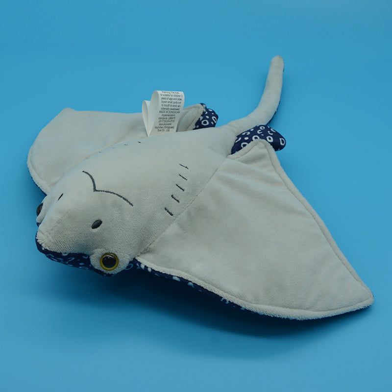 Make My Day Ocean Series | Spotted Eagle Ray Plush Toy & Keychain Charm – Navy Blue Leopard Spot Realistic Stuffed Animal | 2 Sizes