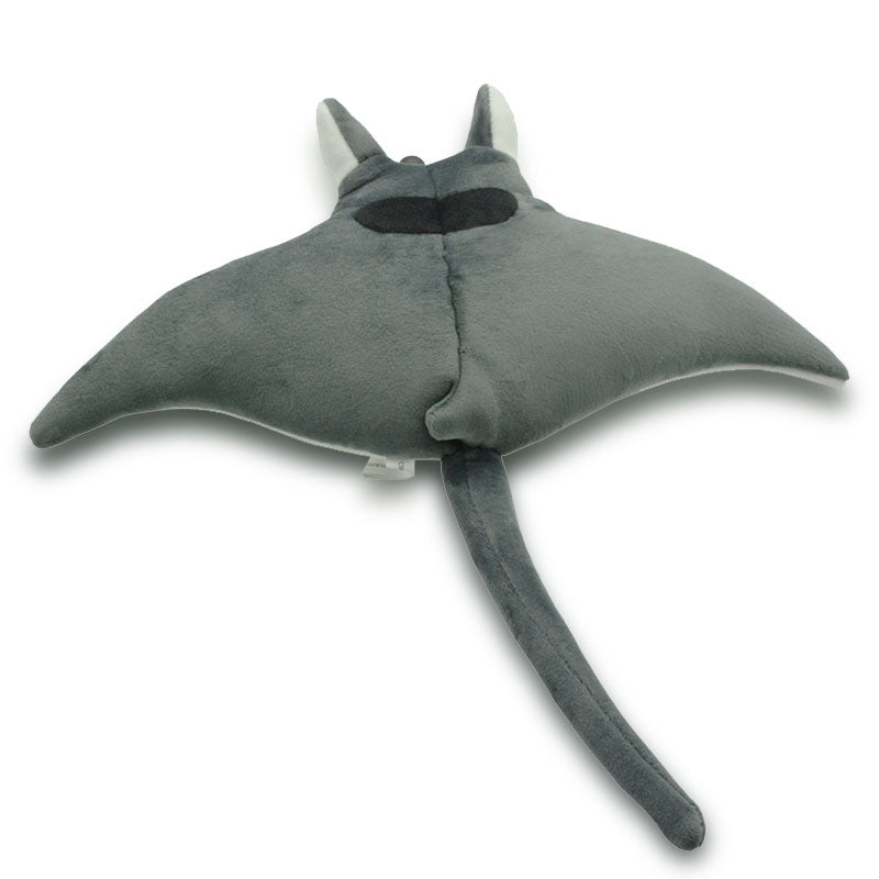 Ocean Series | Black Manta Ray Stuffed Animal Plush Toy – Realistic Deep-Sea Creature Cuddle Pillow