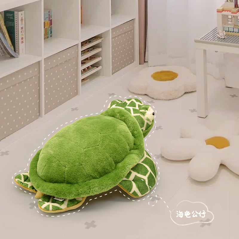 Make My Day Ocean Series | Green Sea Turtle Stuffed Animal Plush Toy – Soft PP Cotton Cuddle Pillow