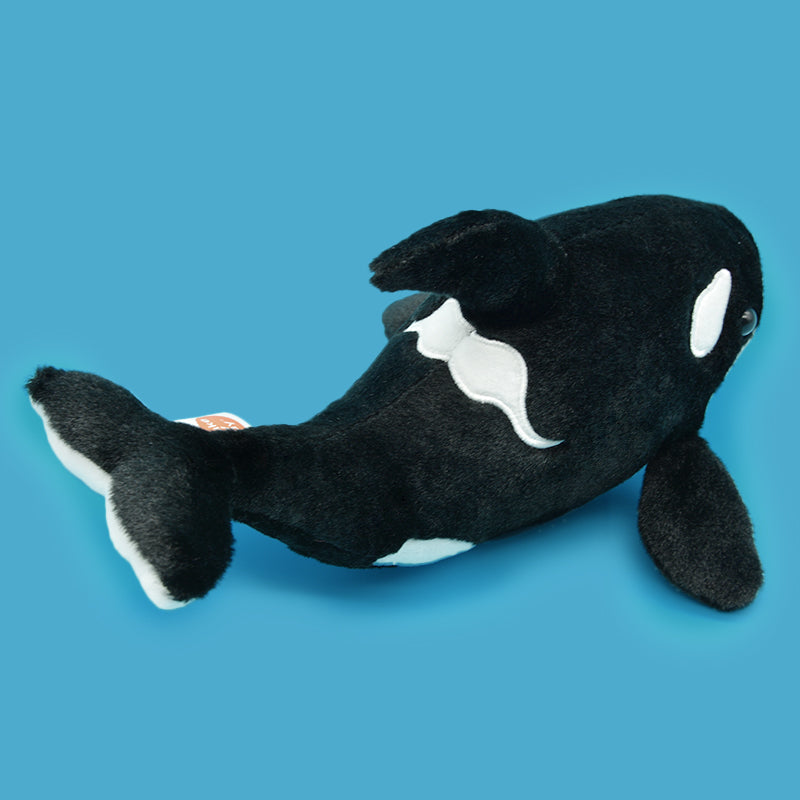 Make My Day Ocean Series | Orca Killer Whale Plush Toy & Keychain Charm – Realistic Black & White Stuffed Animal