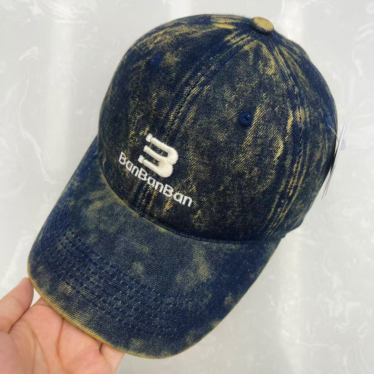 BanBanBan Wide Brim Hand-Washed Denim Baseball Cap – Vintage Acid Wash Hat