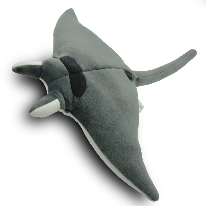 Ocean Series | Black Manta Ray Stuffed Animal Plush Toy – Realistic Deep-Sea Creature Cuddle Pillow