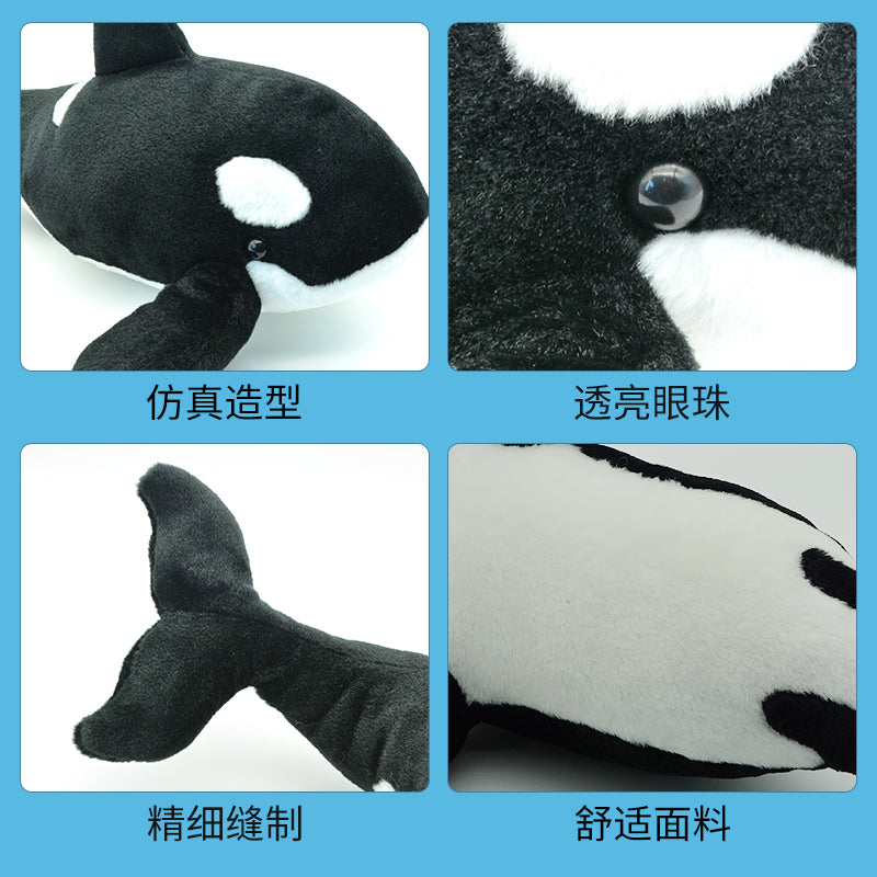 Make My Day Ocean Series | Orca Killer Whale Stuffed Animal Plush Toy – Realistic Black & White Cuddle Pillow