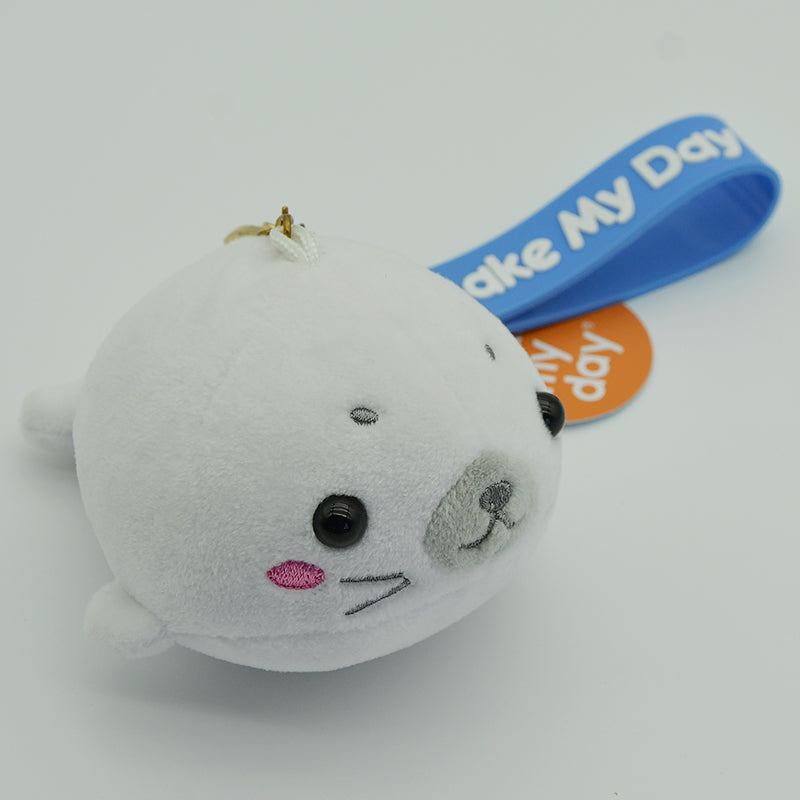 Make My Day Ocean Series | Cute Baby Seal Plush Keychain Charm – Soft Stuffed Animal Bag Pendant