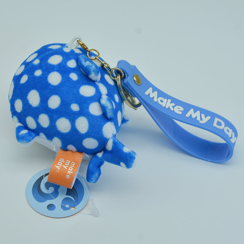 Make My Day Ocean Series | Whale Shark Plush Keychain Charm – Polka Dot Kawaii Stuffed Animal Bag Pendant