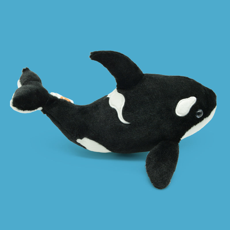 Make My Day Ocean Series | Orca Killer Whale Plush Toy & Keychain Charm – Realistic Black & White Stuffed Animal