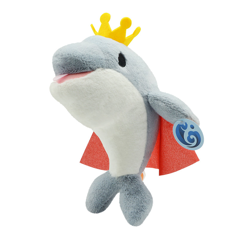 Make My Day Ocean Series | Royal Dolphin Stuffed Animal Plush Toy – Crowned Dolphin with Red Cape