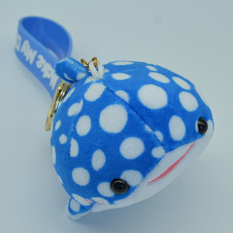 Make My Day Ocean Series | Whale Shark Plush Keychain Charm – Polka Dot Kawaii Stuffed Animal Bag Pendant