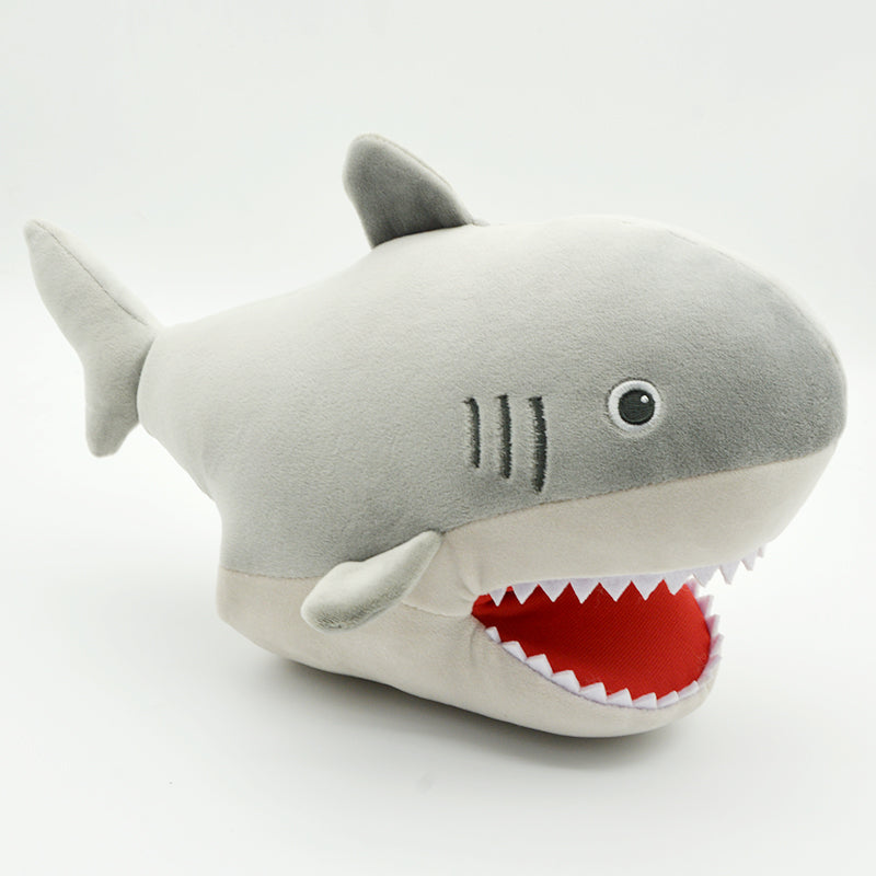 Make My Day Ocean Series | Great White Shark Hand Puppet Plush Pillow – Open-Mouth Stuffed Animal Cuddle Toy