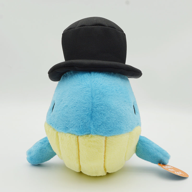 Make My Day Ocean Series | Gentleman Whale Plush Toy & Keychain Charm – Chubby Blue Whale with Top Hat