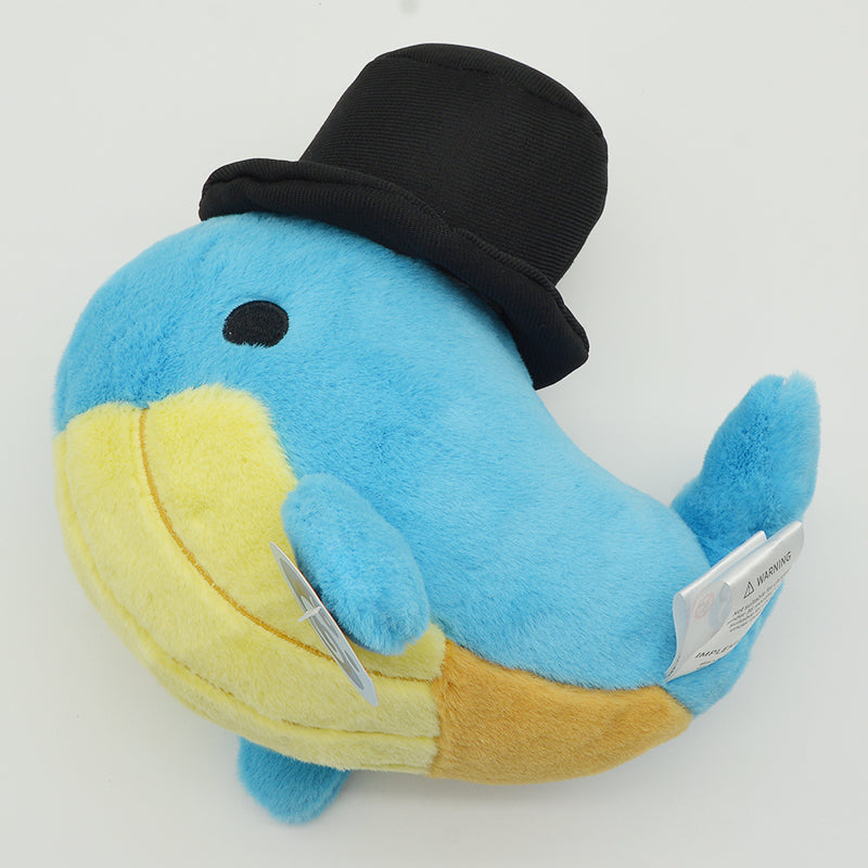 Make My Day Ocean Series | Gentleman Whale Plush Toy & Keychain Charm – Chubby Blue Whale with Top Hat