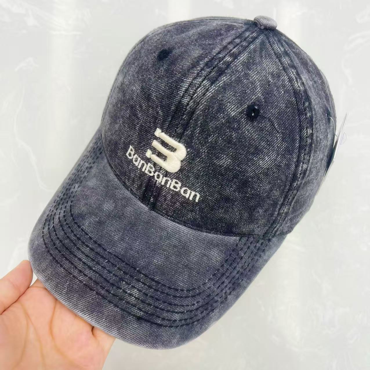 BanBanBan Wide Brim Hand-Washed Denim Baseball Cap – Vintage Acid Wash Hat