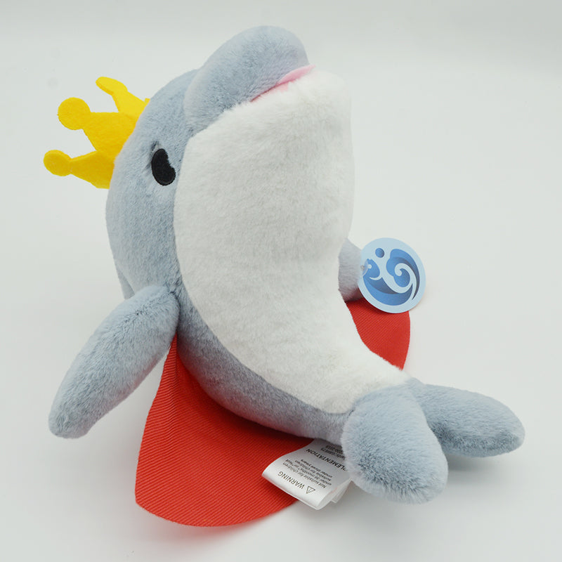 Make My Day Ocean Series | Royal Dolphin Stuffed Animal Plush Toy – Crowned Dolphin with Red Cape