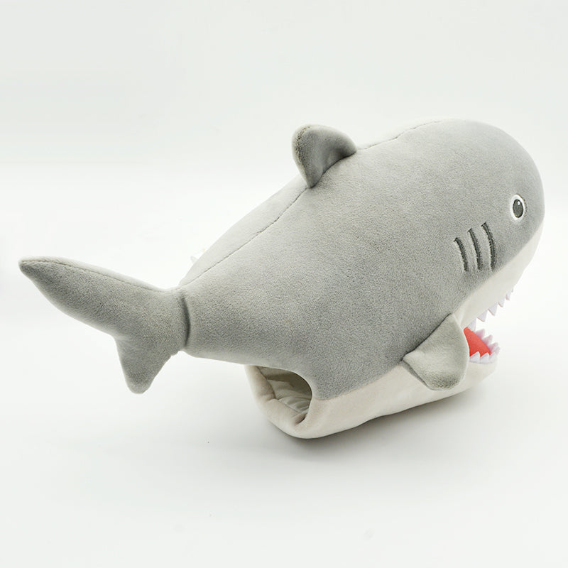Make My Day Ocean Series | Great White Shark Hand Puppet Plush Pillow – Open-Mouth Stuffed Animal Cuddle Toy