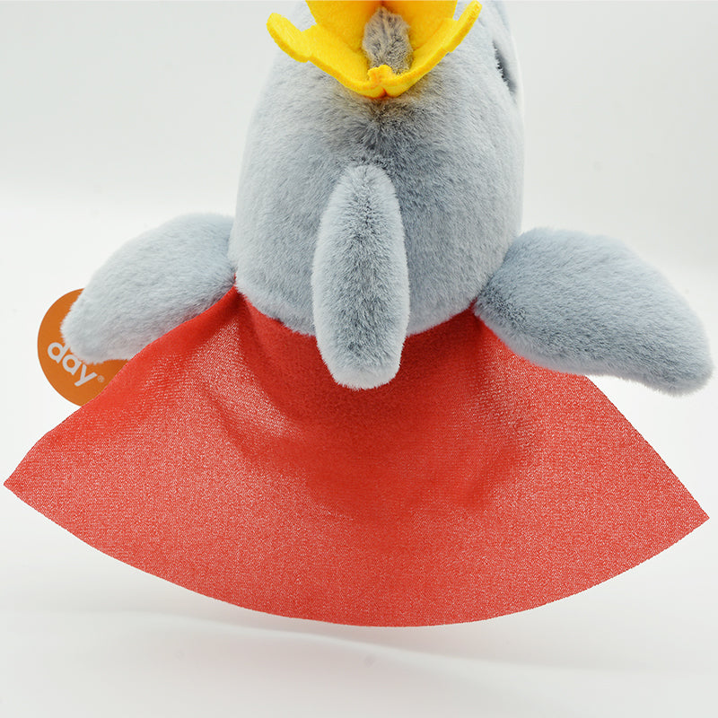 Make My Day Ocean Series | Royal Dolphin Stuffed Animal Plush Toy – Crowned Dolphin with Red Cape