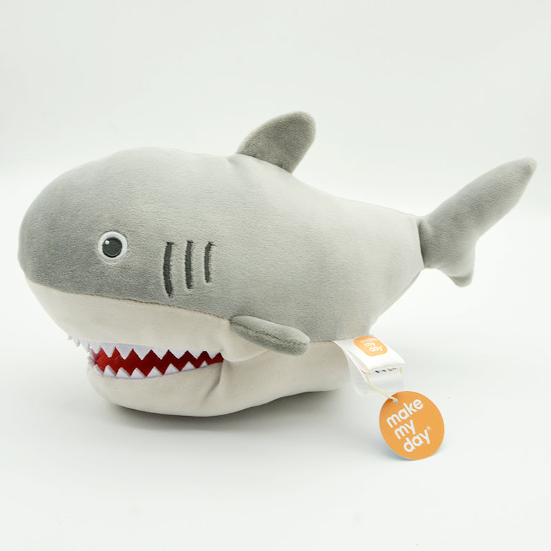 Make My Day Ocean Series | Great White Shark Hand Puppet Plush Pillow – Open-Mouth Stuffed Animal Cuddle Toy