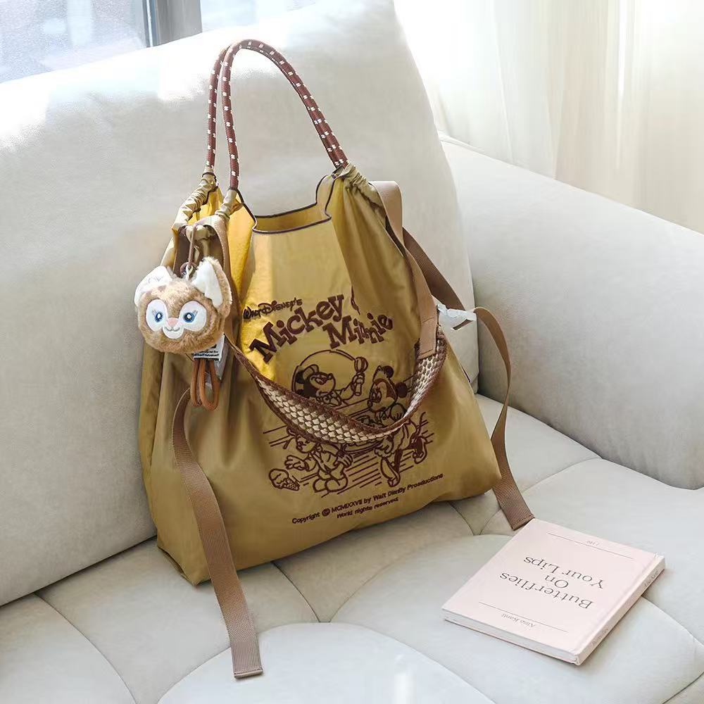 Japanese Style Ball Chain Embroidery Canvas Crossbody Bag – Eco Tote Shoulder Bag