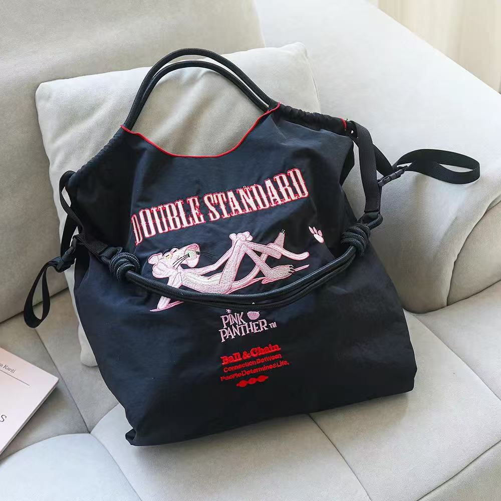 Japanese Style Ball Chain Embroidery Canvas Crossbody Bag – Eco Tote Shoulder Bag