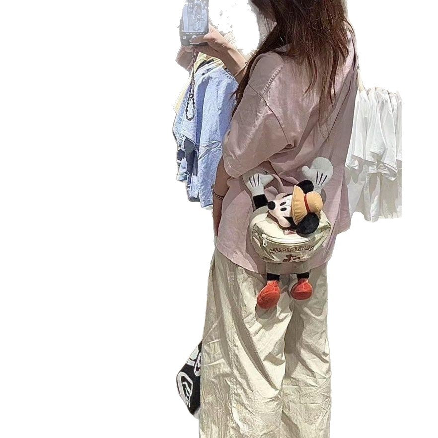Cute Cartoon Mouse Crossbody Bag – Summer Happy Camping Mini Shoulder Bag for Travel & Outings