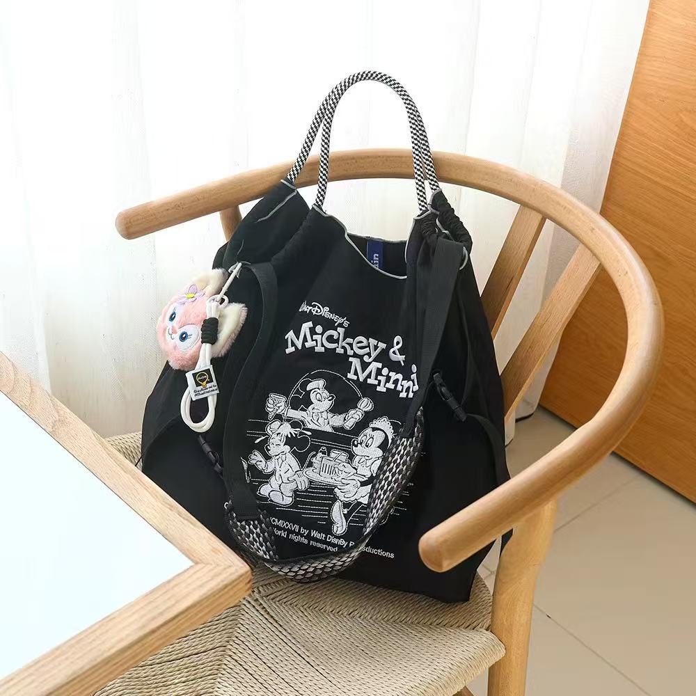 Japanese Style Ball Chain Embroidery Canvas Crossbody Bag – Eco Tote Shoulder Bag