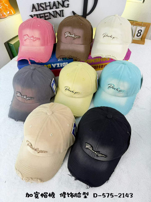Darle Pro Cursive Script Distressed Raw Edge Washed Cotton Baseball Cap - Vintage Destroyed Dad Hat 16 Colors