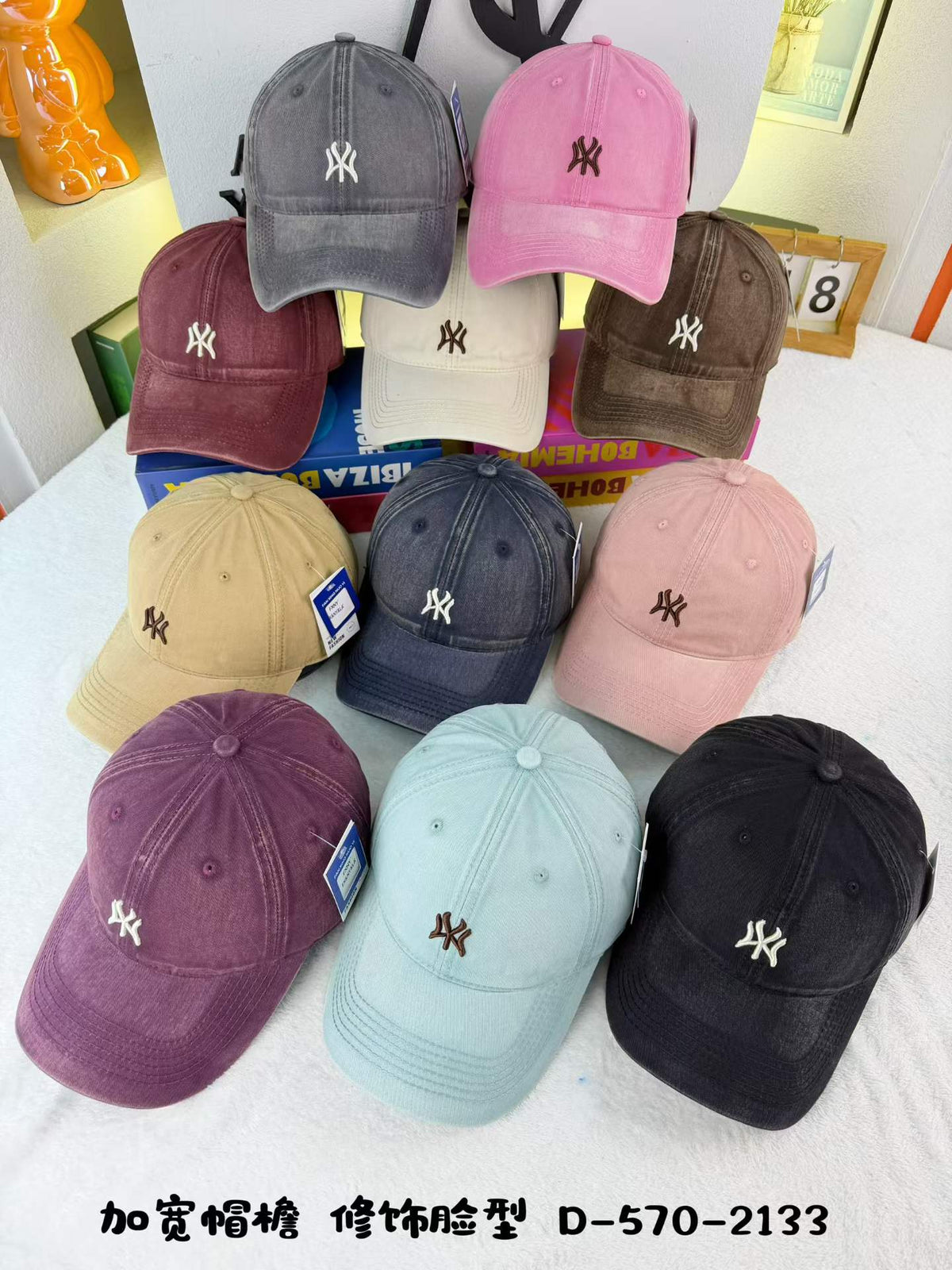 Crossed Letter Logo Washed Cotton Baseball Cap - Soft Top Vintage Dad Hat 12 Colors